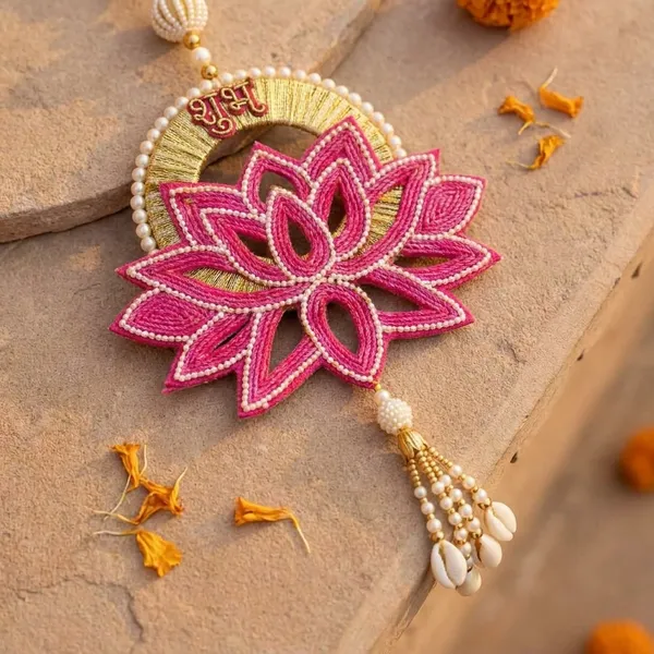 Decorative_Wall_Hanging_With_Lotus_Shubh_Labh_Design_For_Festive_Diwali_Home_Decor_Set_Of_2