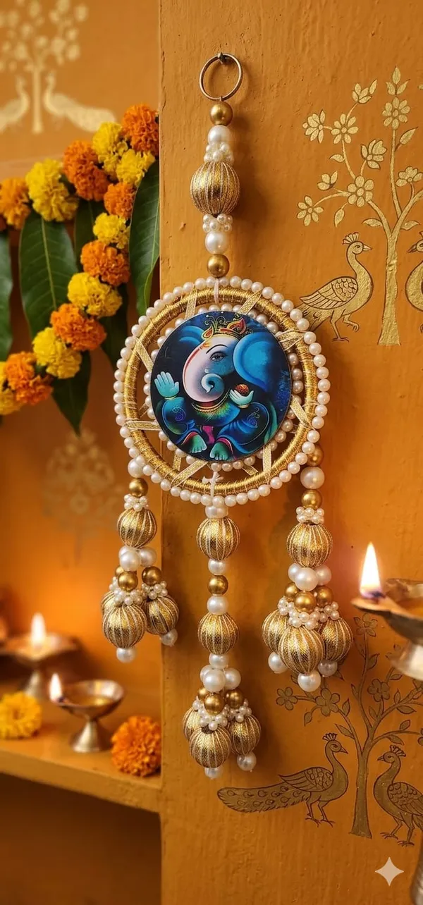 Decorative_Ganesha_Wall_Hanging_With_Pearl_And_Gold_Bead_Work