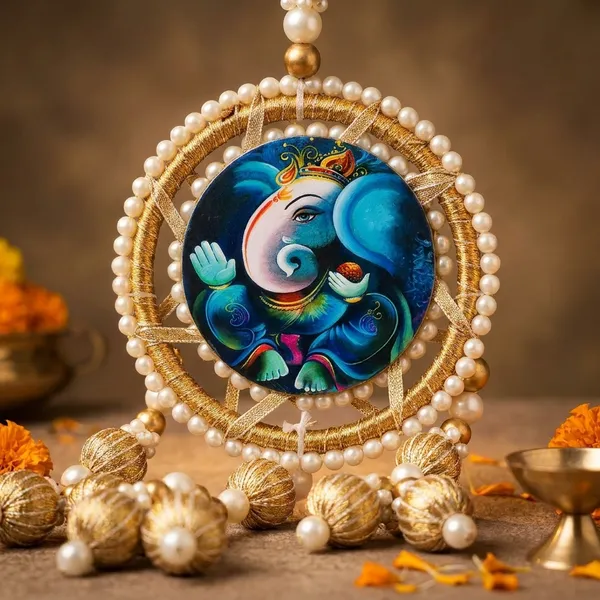 Decorative_Ganesha_Wall_Hanging_With_Pearl_And_Gold_Bead_Work