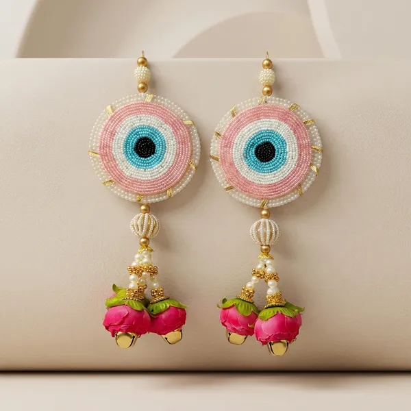 Beaded_Pink_Evil_Eye_Hangings_With_Pink_Floral_Drops