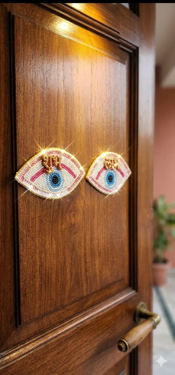 Pink_Evil_Eye_Shubh_Labh_Stick-On-_3_Inches