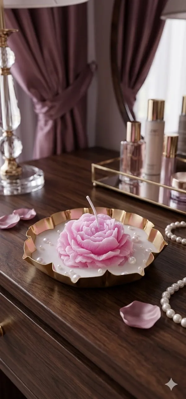 Pink_Peony_Candle_In_Lotus_Urn,Pack_of_1