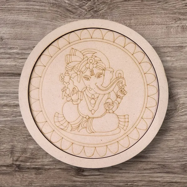 Wooden_Ganesha_Engraved_Mdf_Design_With_Border