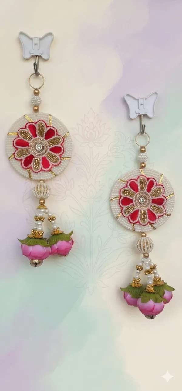 Red_Sunflower_Floral_Hangings_With_bells