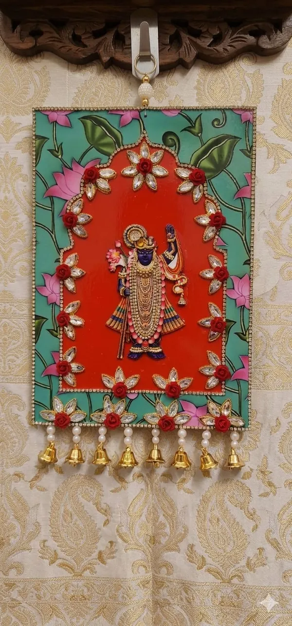 Royal_Shreenathji_Frame_With_Bells_Size_-9inches_x_12inches_,_pack_of_1