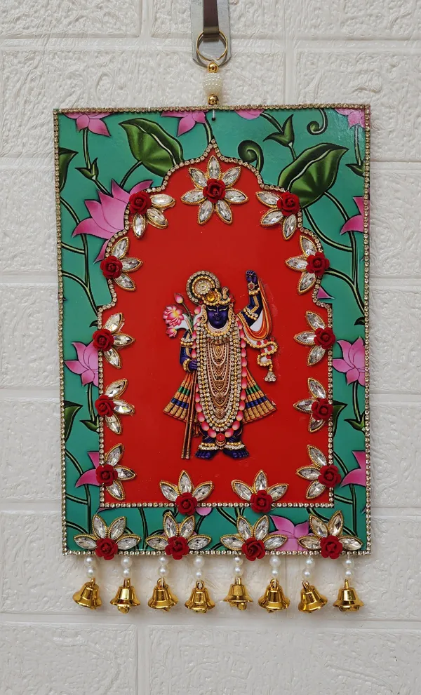 Royal_Shreenathji_Frame_With_Bells_Size_-9inches_x_12inches_,_pack_of_1