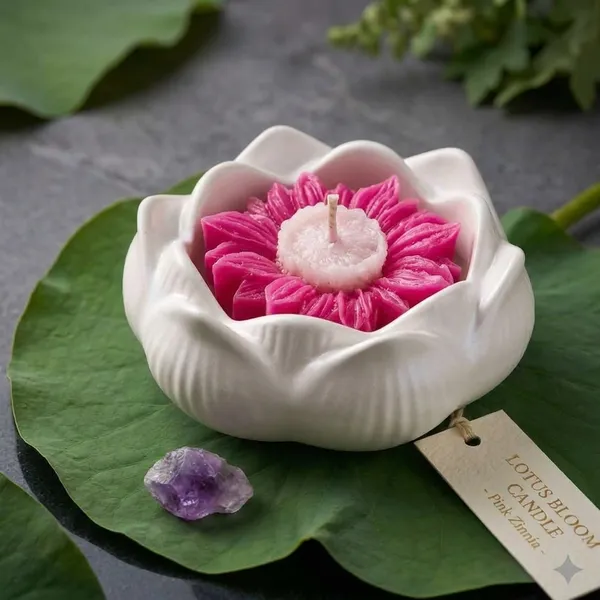 Lotus_Bloom_Candle_-_Handcrafted_Decorative_Candle_With_White_Ceramic_Holder-4_inches