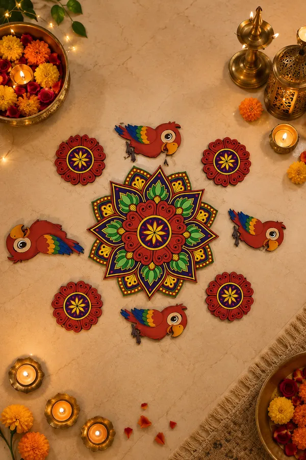 Unique_Red_Parrot_MDF_Rangoli