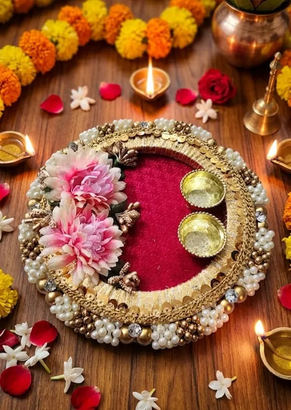 Decorative_Pooja_Thali_Set_With_Floral_And_Pearl_Embellishments