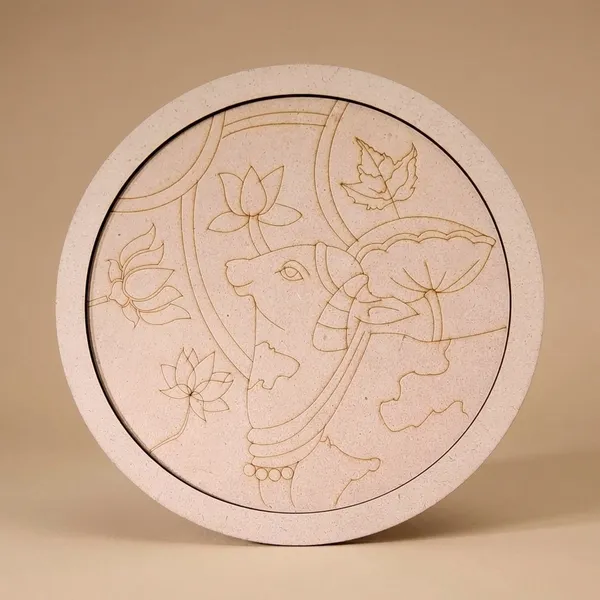 Mdf_Pichwai_Cow_Circular_Wall_Art_-_Laser_Engraved_With_Border