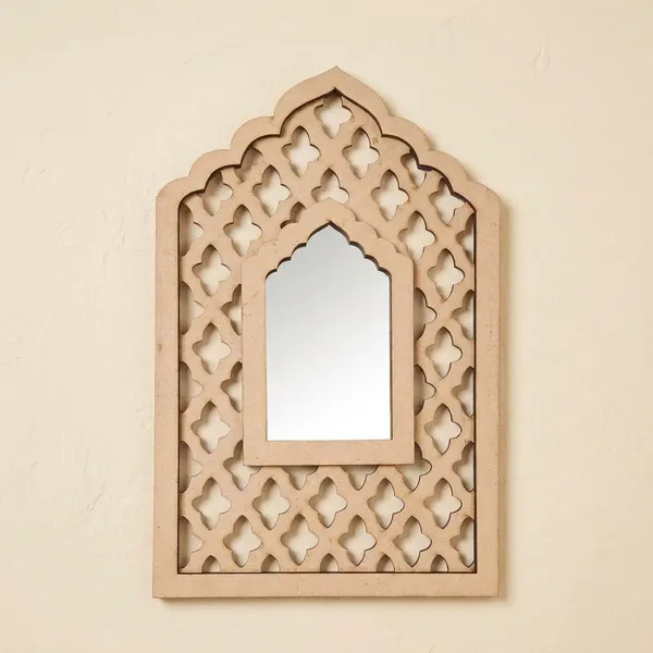 Jharokha_Arched_Wooden_Mirror_With_Lattice_Frame