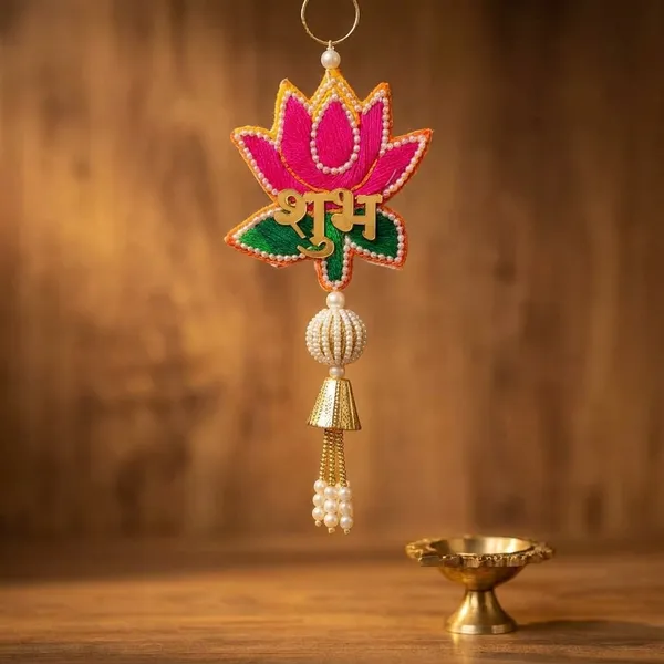 Shubh_Labh_Lotus_Door_Hanging_Traditional_Indian_Festive_Decor_Set_Of_2_Size-_6_Inches