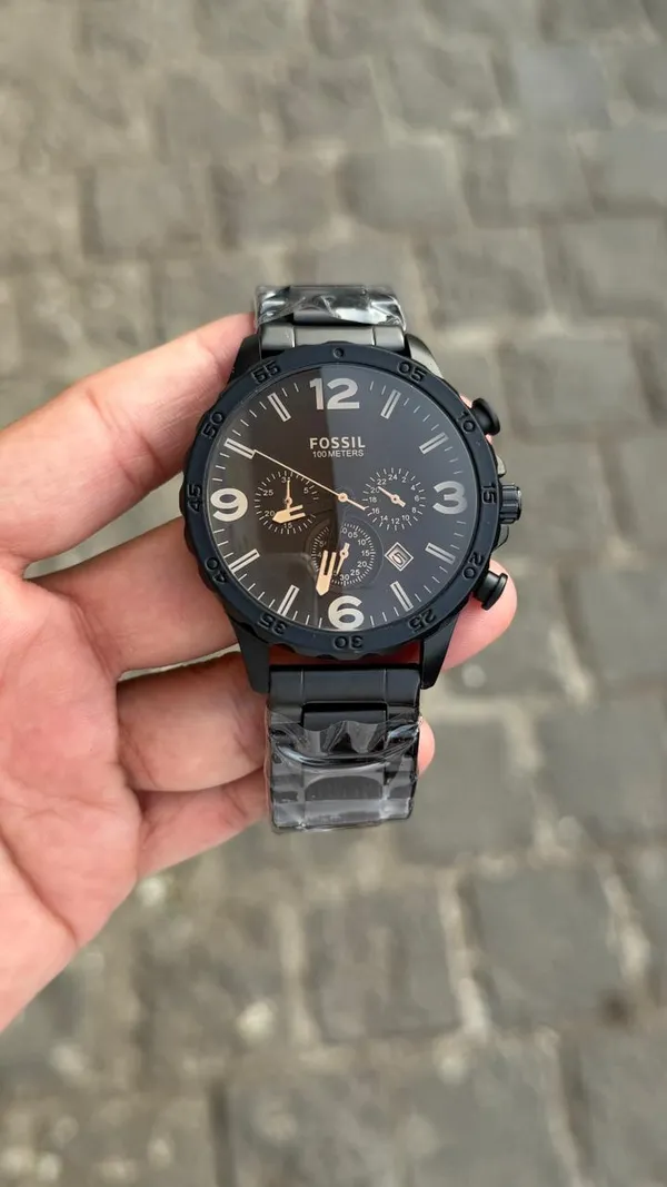 Fossil_Black_Stainless_Steel_Chronograph_Watch