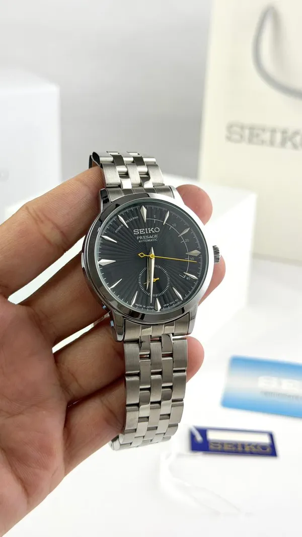 Seiko_Presage_Automatic_Stainless_Steel_Men's_Watch_With_Black_Dial_And_Yellow