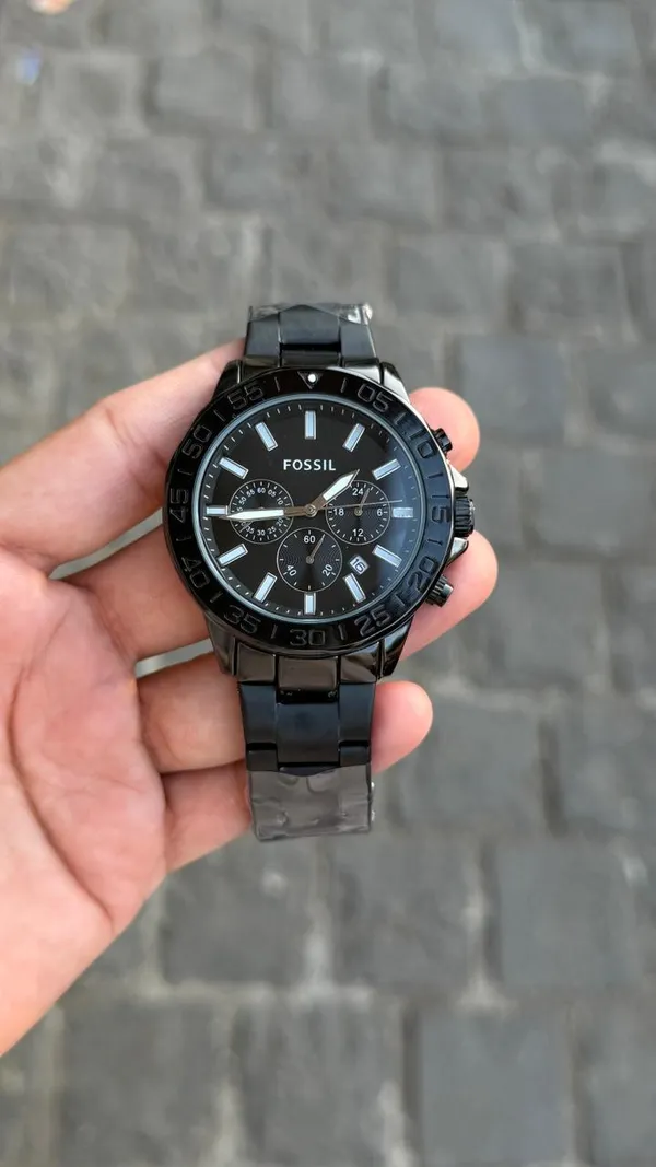 Fossil_Black_Stainless_Steel_Chronograph_Watch_For_Men