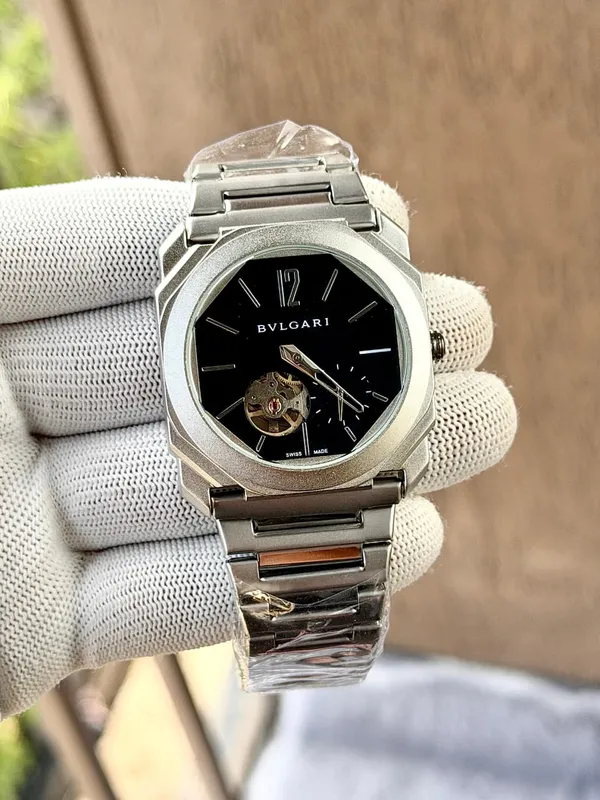 Premium_Stainless_Steel_And_Mineral_Glass_Bulgari_Octo_Finissimo_Automatic_Watch