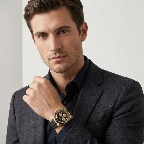 Premium_Stainless_Steel_And_Mineral_Glass_Rolex_Daytona_Gold_Dial_Watch