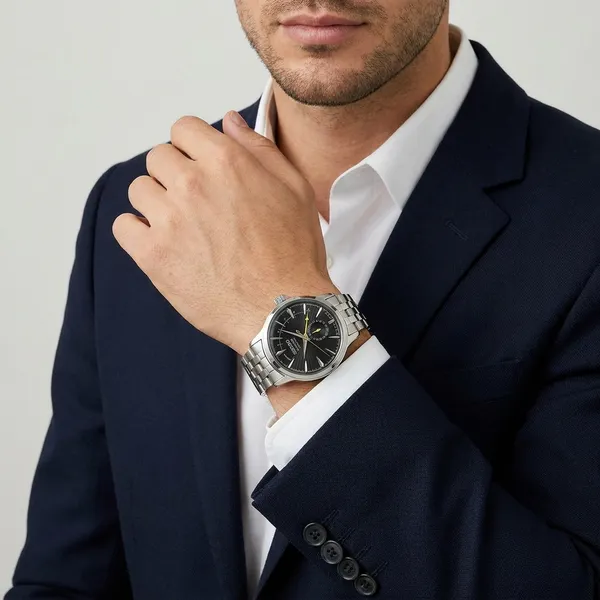 Seiko_Presage_Automatic_Stainless_Steel_Men's_Watch_With_Black_Dial_And_Yellow