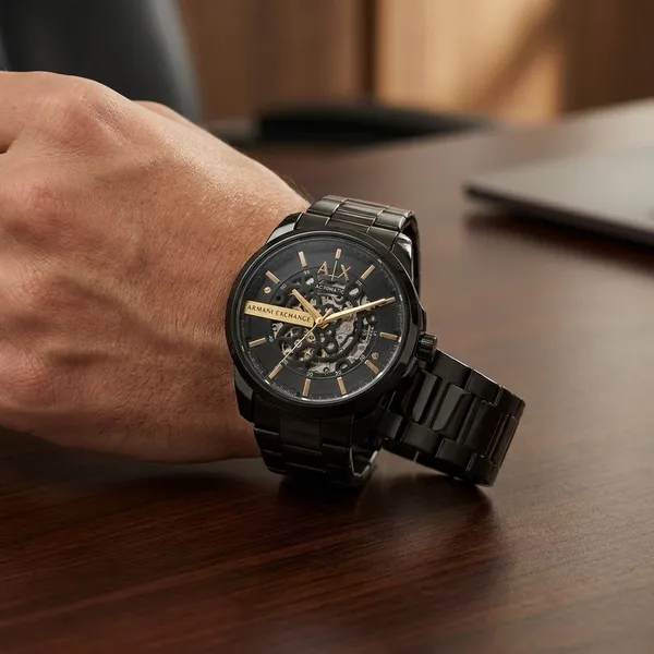 Armani_Exchange_Automatic_Skeleton_Dial_Black_Metal_Watch