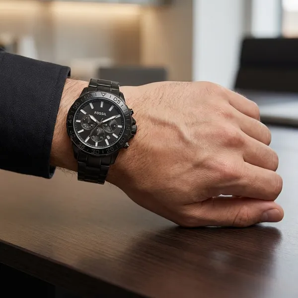 Fossil_Black_Stainless_Steel_Chronograph_Watch_For_Men