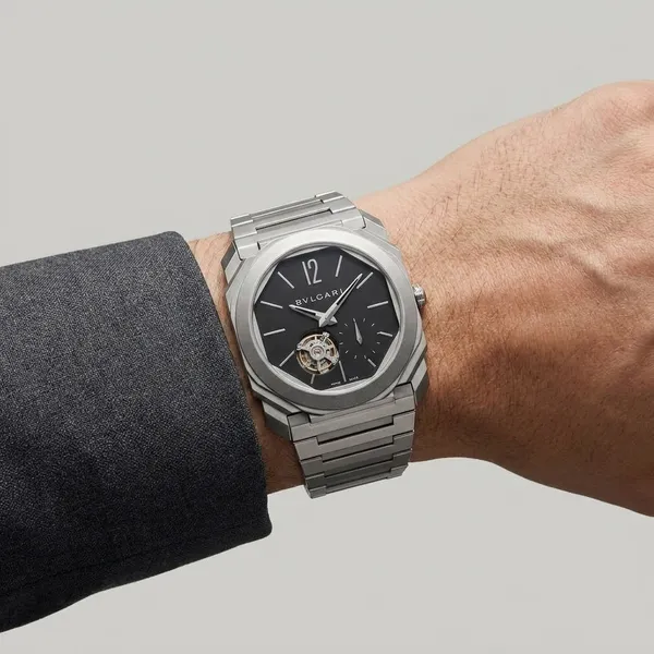Premium_Stainless_Steel_And_Mineral_Glass_Bulgari_Octo_Finissimo_Automatic_Watch