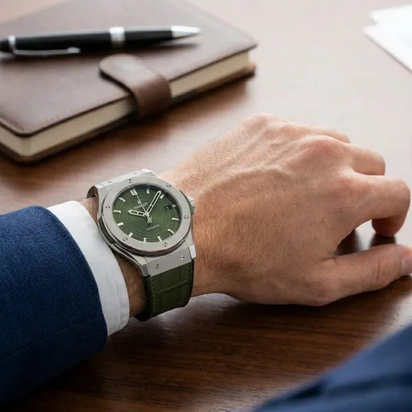 Premium_Stainless_Steel_And_Mineral_Glass_Hublot_Big_Bang_Classic_Leather_Belt_Watch