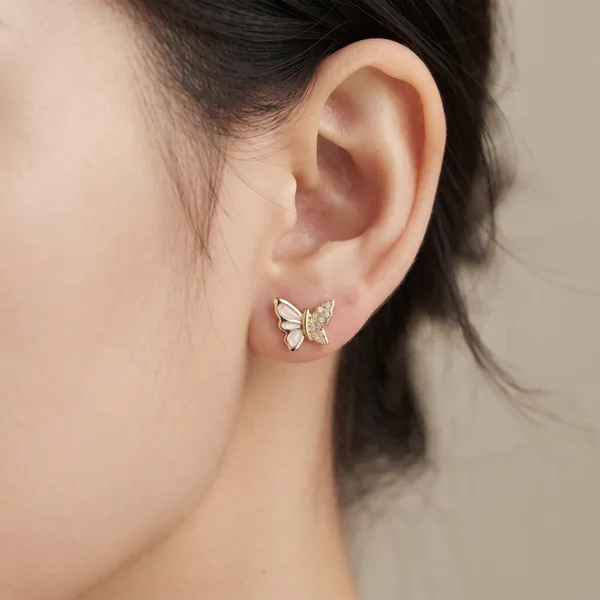 Gold_Tone_Butterfly_Stud_Earrings_For_Women