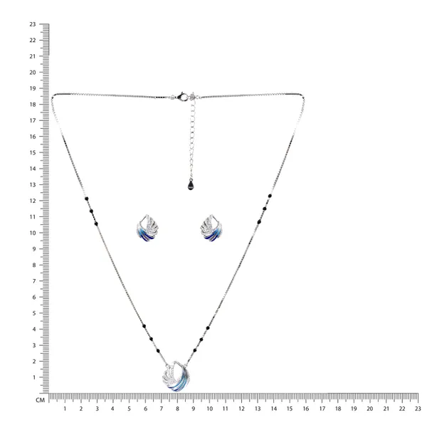 Silver_Tone_Blue_Necklace_And_Earrings_Set_For_Women