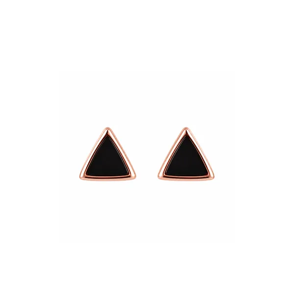 Rose_Gold_Triangle_Black_Stud_Earrings_For_Women