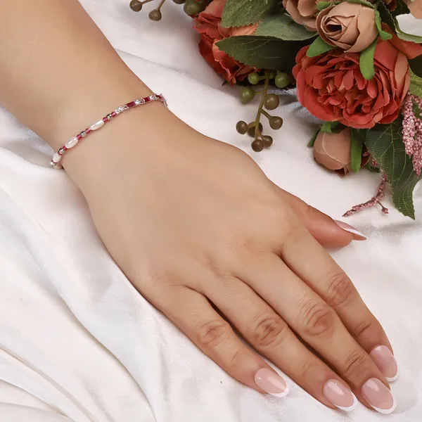 Pink_Beaded_Pearl_Bracelet_For_Women