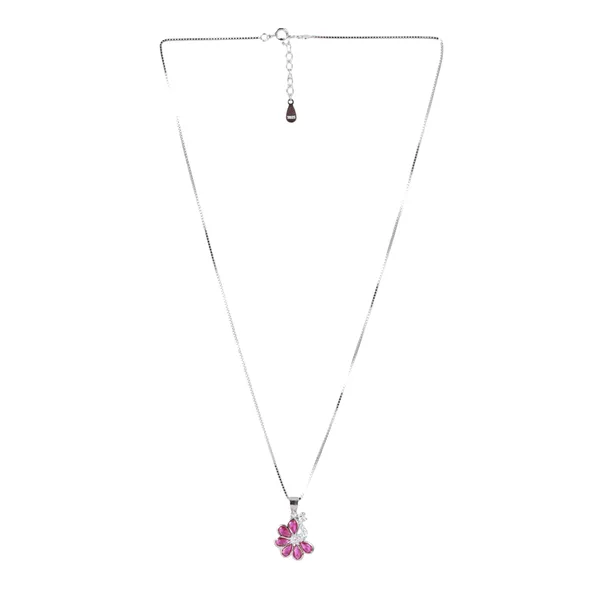 Silver-Tone_Floral_Pendant_Necklace_For_Women