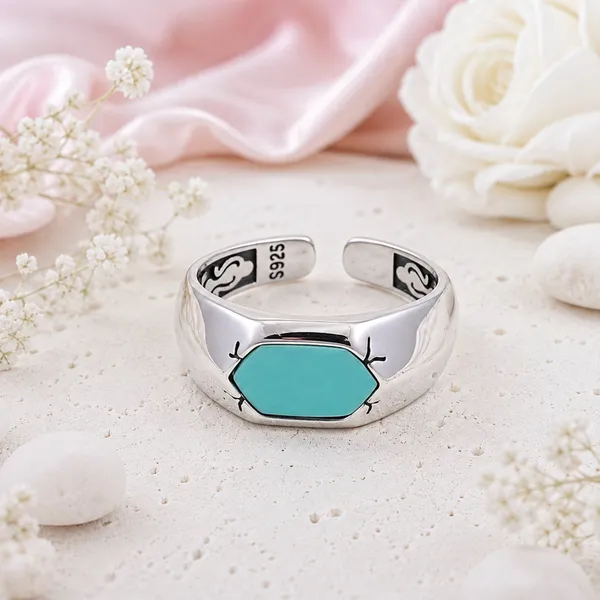 Silver_Turquoise_Adjustable_Ring_For_Men