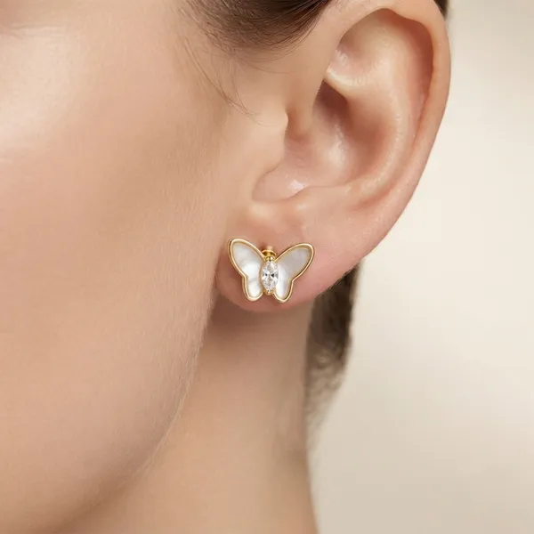 Gold_Tone_Butterfly_Stud_Earrings_For_Women