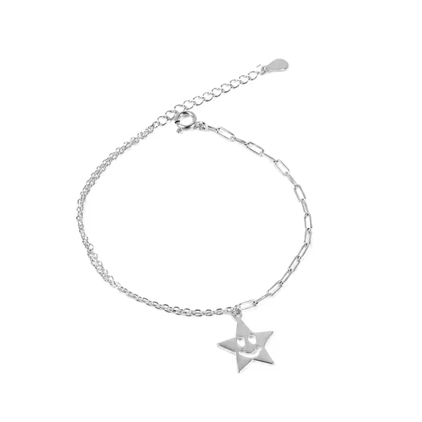 Silver_Star_Charm_Chain_Bracelet_For_Women