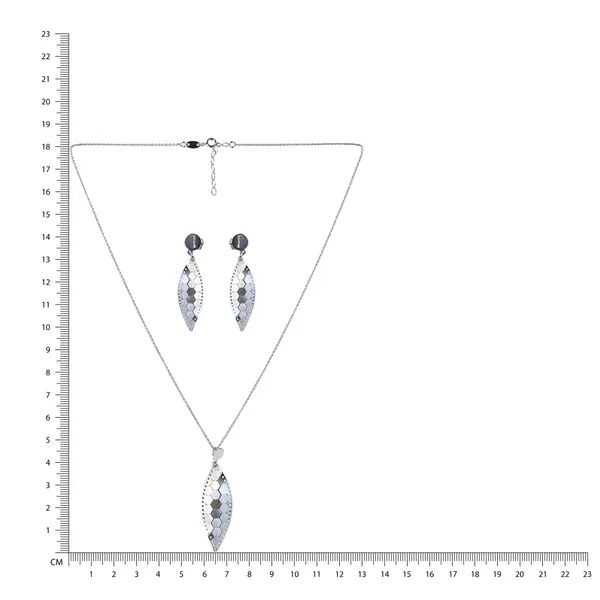 Silver_Leaf_Pendant_Necklace_And_Earrings_Set_For_Women