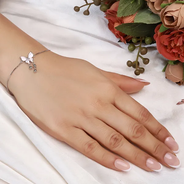 Silver_Butterfly_Charm_Chain_Bracelet_For_Women