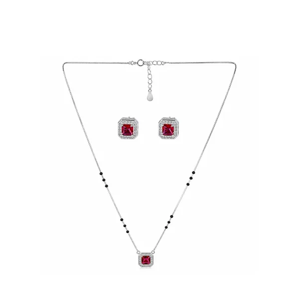 Silver_Tone_Red_Stone_Necklace_And_Earrings_Set_For_Women