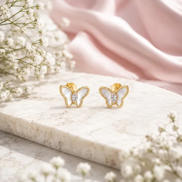 Gold_Tone_Butterfly_Stud_Earrings_For_Women