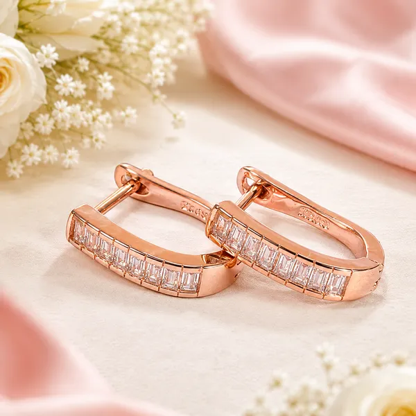 Rose_Gold_Crystal_Rectangular_Huggie_Earrings_For_Women