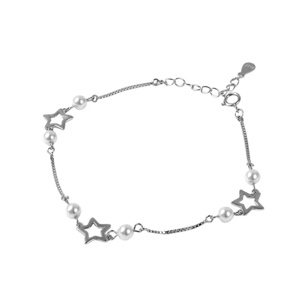 Silver-Tone_Pearl_Star_Bracelet_For_Women