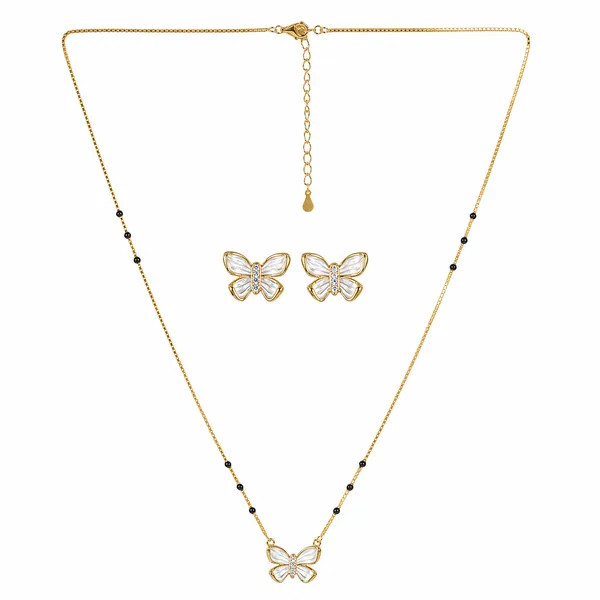 Gold-Tone_Butterfly_Beaded_Necklace_Set_For_Women