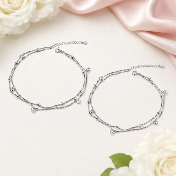 Silver_Double_Chain_Charm_Anklet_For_Women