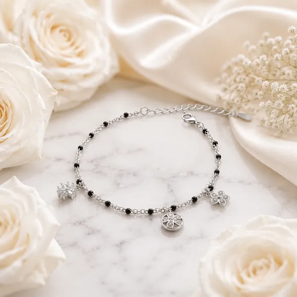 Silver_Tone_Beaded_Charm_Anklet_For_Women