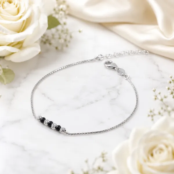 Silver-Tone_Beaded_Chain_Bracelet_For_Women