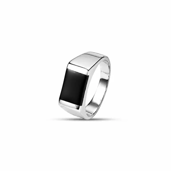 Silver_Tone_Black_Rectangular_Ring_For_Men