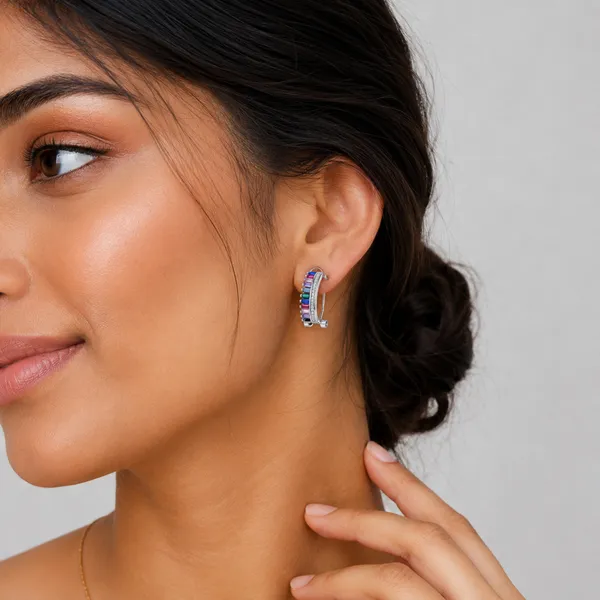 Silver_Tone_Multicolour_Stone_Hoop_Earrings_For_Women