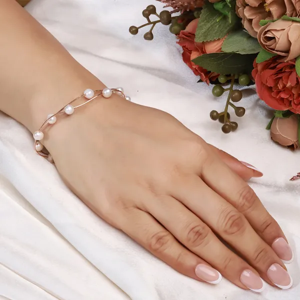 Rose_Gold_Pearl_Beaded_3Line_Bracelet_For_Women
