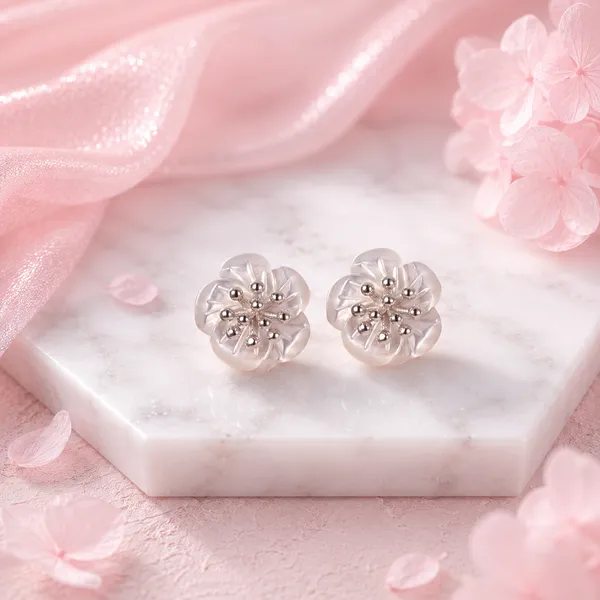 White_Floral_Stud_Earrings_For_Women