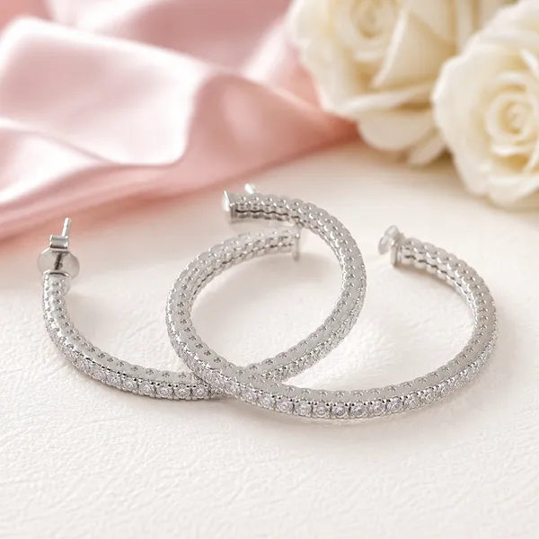 Silver_Tone_Crystal_Embellished_Oval_Hoop_Earrings_For_Women
