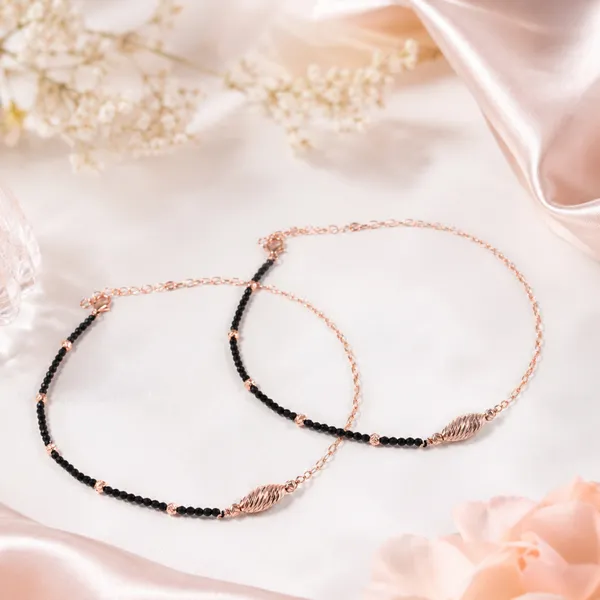 Rose_Gold_Black_Beaded_Statement_Ankletfor_Women